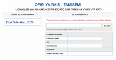 Waliochaguliwa Kidato Cha Tano 2026 | Form Five Selection PDF & Joining InstructionsWaliochaguliwa Kidato Cha Tano 2026 | Form Five Selection PDF & Joining Instructions
