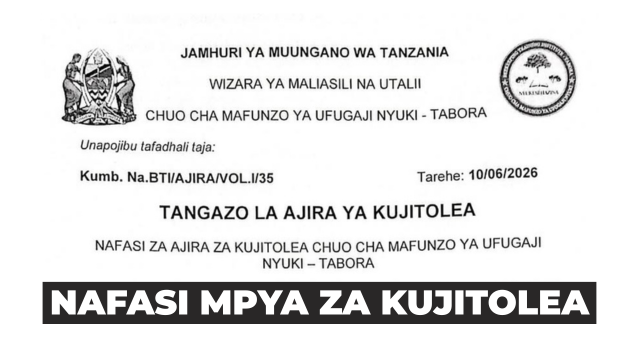 Beekeeping Training Institute (BTI) Tabora Volunteer Vacancies June 2026 (1)