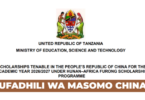 Chinese Government Scholarships for Tanzania Students 2026/27