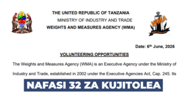 Weights and Measures Agency (WMA) 32x Volunteer Vacancies 2026