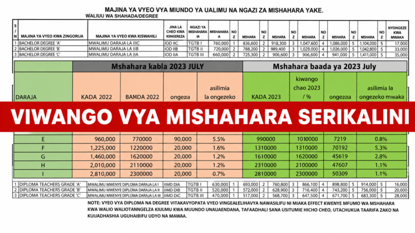 Tanzania Government Salary Scale